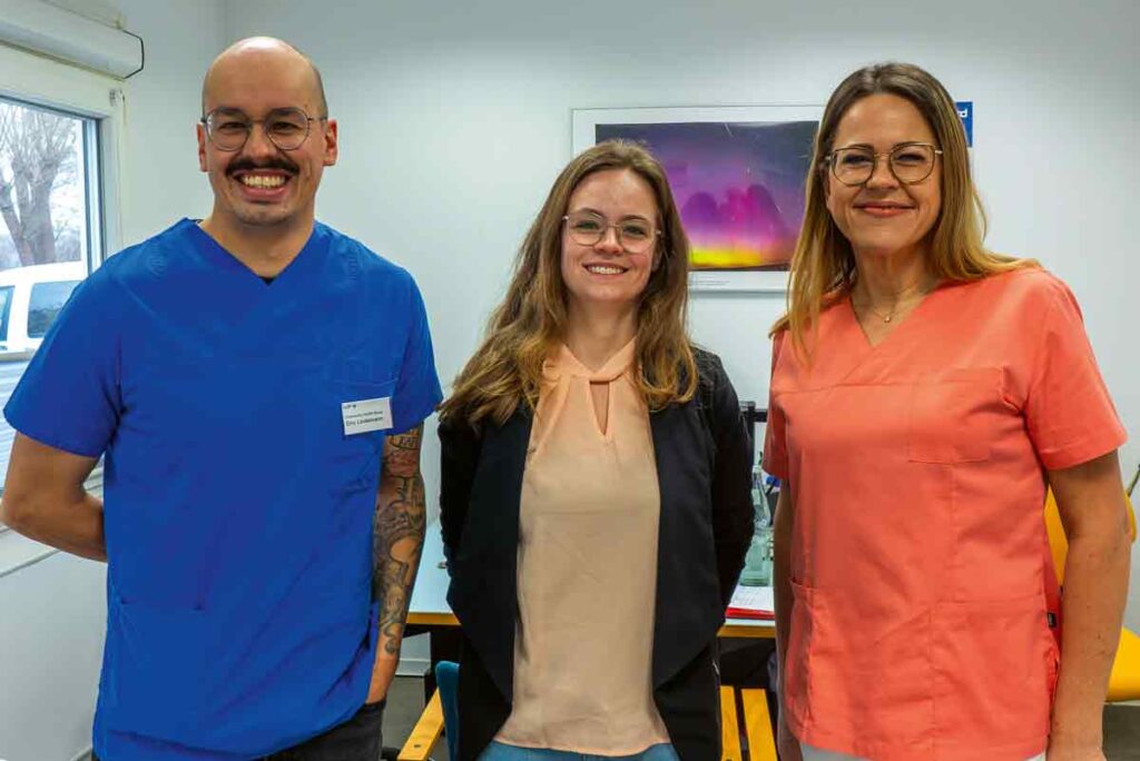 Die Community Health Nurses Eric Lindemann, Laura Jenssen, Anja Jacobs (v.l.)