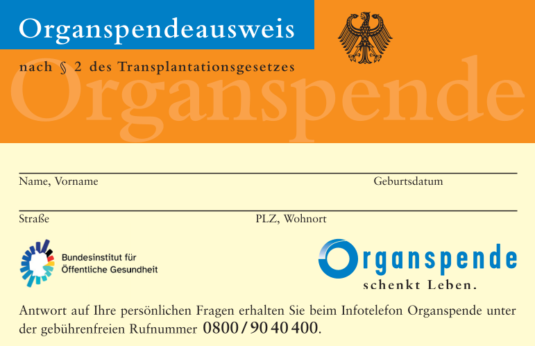 Organspende Ausweis