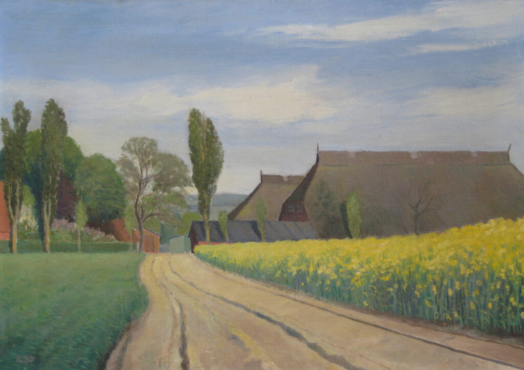 "Rapsfeld mit Bauernhäusern“ von Karl Christian Klasen